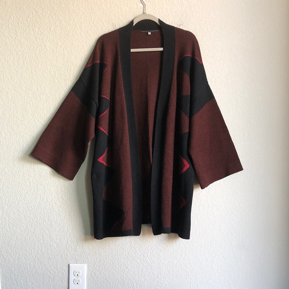 Peruvian Connection Baby Alpaca Wool Cardigan Sweater Layering Lagenlook Flaw